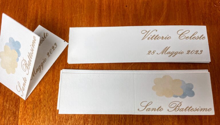 Bigliettini confetti con stampa fronte e retro